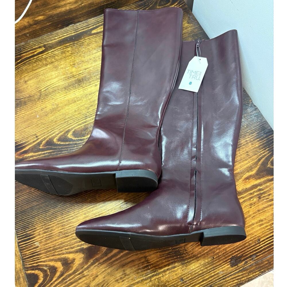 Time‎ And Tru Burgundy Tall Boots Size 8